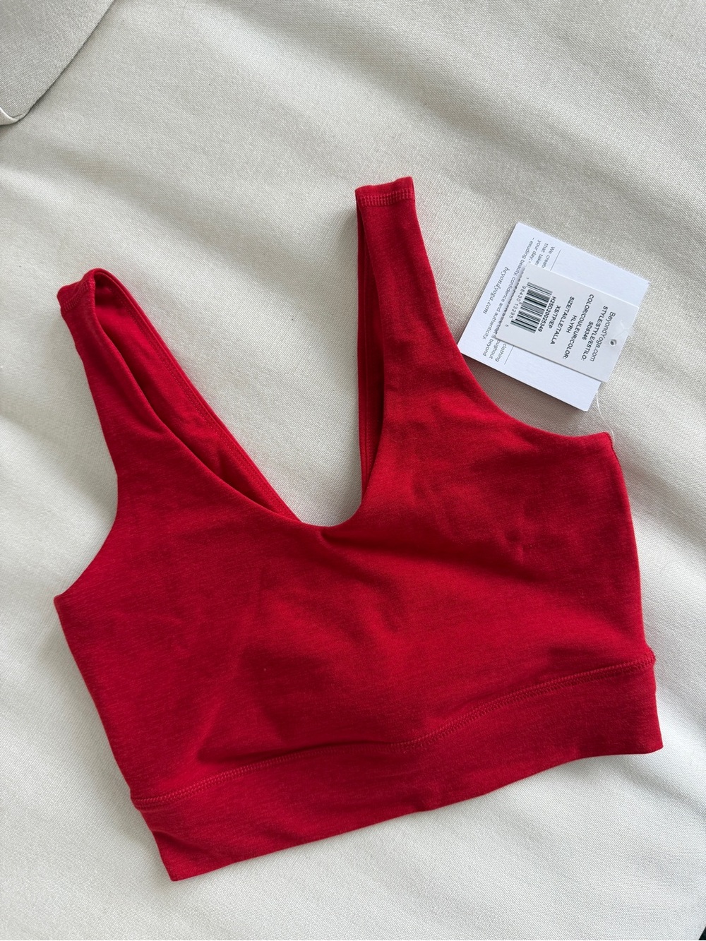 Beyond Yoga SpaceDye Good Day Long Line Holly Red Heather Bra XS